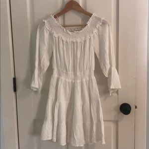 White off the should dress